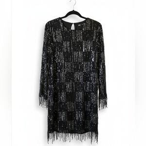 Zara Glittering Black Long Sleeve Dress